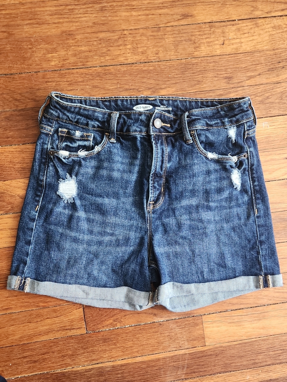 Old Navy Distressed High Rise 3.5" Inseam Jean Shorts